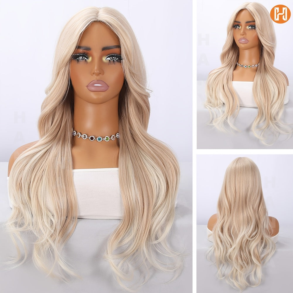 Heat Resistant Synthetic Wig Long 24 Inch 6 Colors Dark Brown Ivory Light Golden for Women Daily Wear Party Holiday Beginner Friendly Natural Look - product image 32