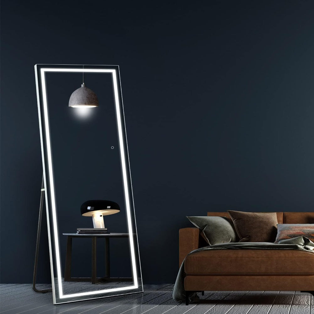 Full Length Mirror with LED Lights & Touch Sensor – 64"x21" Dimmable Smart Floor Mirror, Wall Mount or Freestanding, Slim Modern Frame for Bedroom, Vanity & Dressing Room - product image 12