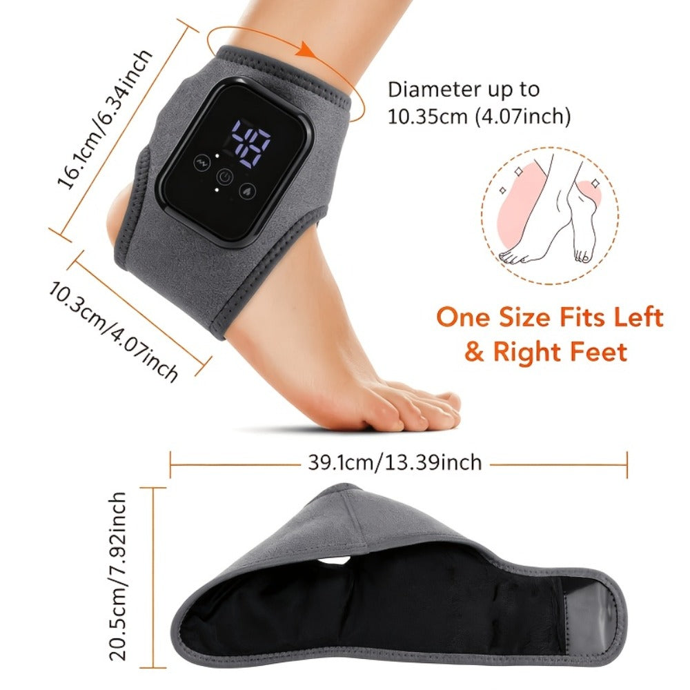 Foot Massager Electric Heated Ankle Wrap | 3 Heat Levels 3 Vibration Modes Touch Screen Timer | Relieves Ankle Pain Plantar Fasciitis Arthritis Muscle Fatigue | Fits Left & Right F - product image 2