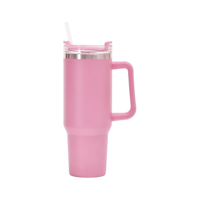 Double-Wall Vacuum 304 Stainless Steel Travel Cup, Leakproof & Rustproof, Hot & Cold Drinks, 15 Colors, Perfect Gift for Christmas, Travel & Outdoor | Insulated Tumbler 40oz with Handle & Straw Lid