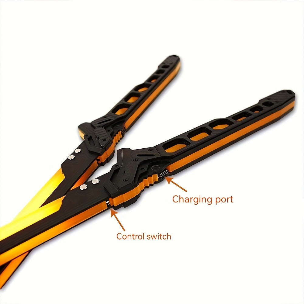 1:1 Scale Sci-Fi Glowing Sword for Cosplay Halloween Masquerade Party Display Collectible Blunt Safe Red Orange Green – LED Cyberpunk Katana Prop 80cm Acrylic - product image 11
