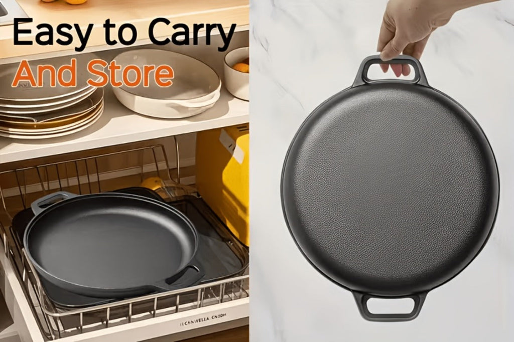 Cast Iron Skillet 11 Inch Pre-Seasoned Round Grill Pan with Dual Loop Handles – Even Heating for Oven, Stovetop, Campfire & Grill | Heavy-Duty Kitchen Cookware for Pizza, Steak & M - product image 14