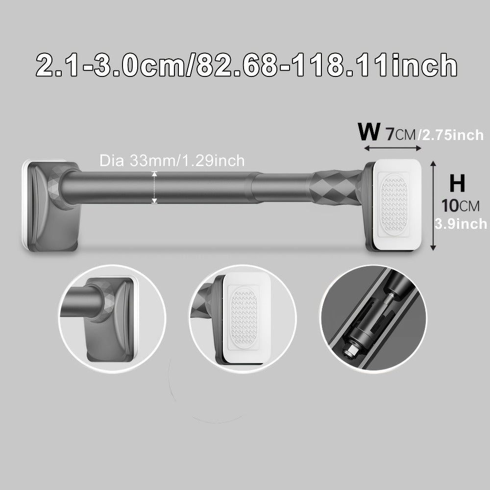 Telescopic Curtain Rod No Drill 15.75"-196.85" Adjustable Shower Curtain Rod 33mm for Large Windows - product image 34