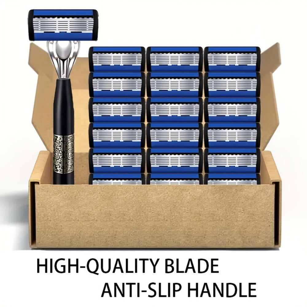 Replaceable Blade Razor for Men Stainless Steel Ultra-Sharp 36 or 72 Blades Anti-Slip Ergonomic Handle Smooth Safe Close Shave Daily Grooming Kit Travel Gift for Him - product image 7