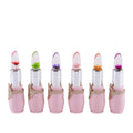 Color Changing Lip Balm Set 6PCS Flower Jelly Lipstick Thermostat Tinted Moisturizing Peach Flavor - Glossy Natural Look Lip Care Gift for Women Girls Pink Black - product image 12