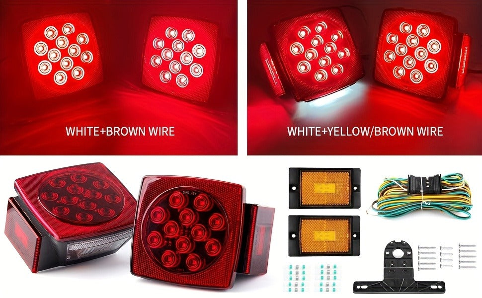 Utility Trailer Lights for Boat, RV & Truck Under 80", Complete Wiring Harness, License Plate Bracket, Corrosion-Resistant Tail & Turn Signal Lights | LED - product image 10