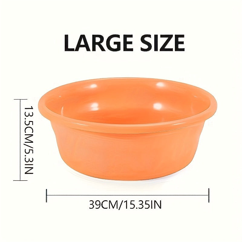 Plastic Wash Basin 12 Quart Stackable Round Tub | Portable Household Washing Bowl for Kitchen, Camping, Face Washing, Fruit & Vegetable Cleaning, Dish Washing & Bottle Rinsing, 4 Colors, Small to Oversized