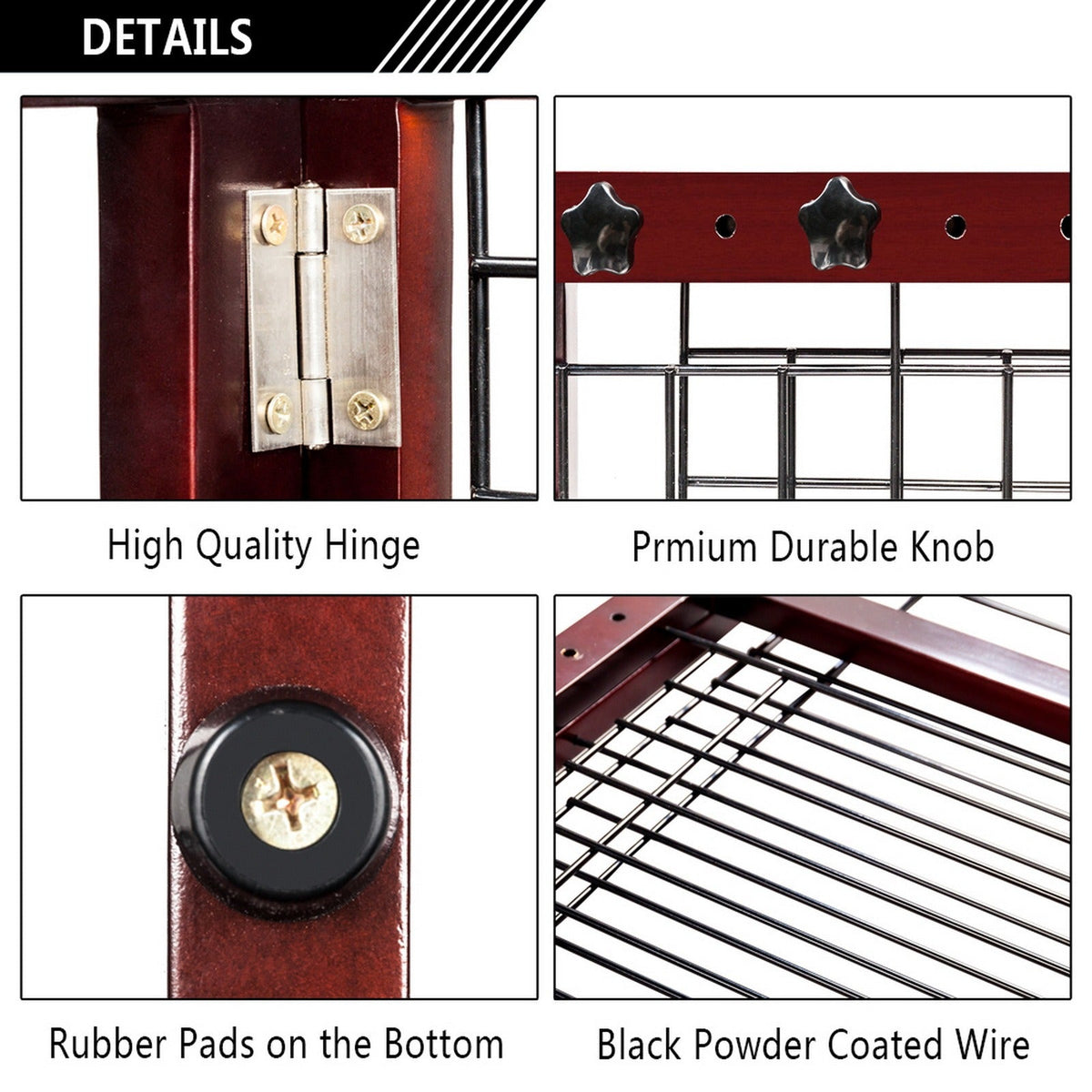 Freestanding Pet Gate for Dogs & Cats | Solid Wood Dog Gate for House, Adjustable 40" to 71" Wide, Indoor Dog Fence for Doorways Stairs Hallways, No-Drill - product image 17