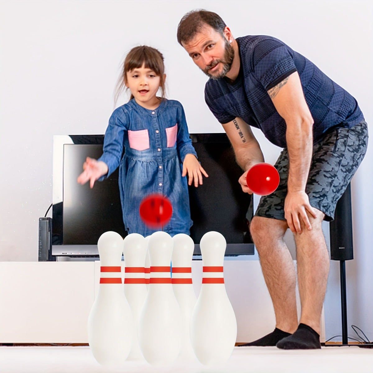 10 Pins & 2 Balls Indoor Outdoor Game Boys Girls Birthday Gift – Glow in the Dark Bowling Set for Kids