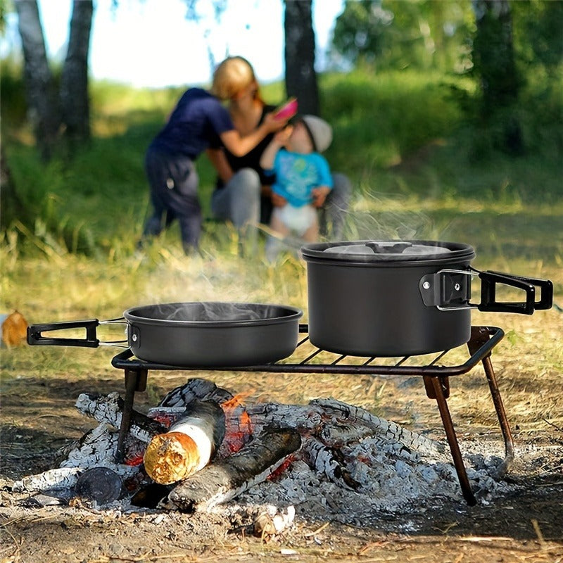 Camping Cookware Set for 2-3 People – Frying Pan – Carry-along Aluminum Outdoor Cooking Kit with Pot – Kettle & Cutlery – Featherlight Foldable Camp Kitchen - product image 12
