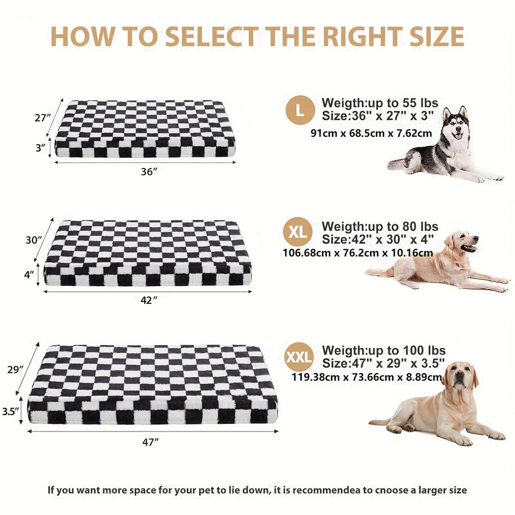 Non-Slip Bottom, Black & White Plaid, Soft Memory Foam Dog Sofa Bed for Small Medium Large Dogs, S M L XL XXL Sizes – Orthopedic Dog Bed with Removable - product image 13