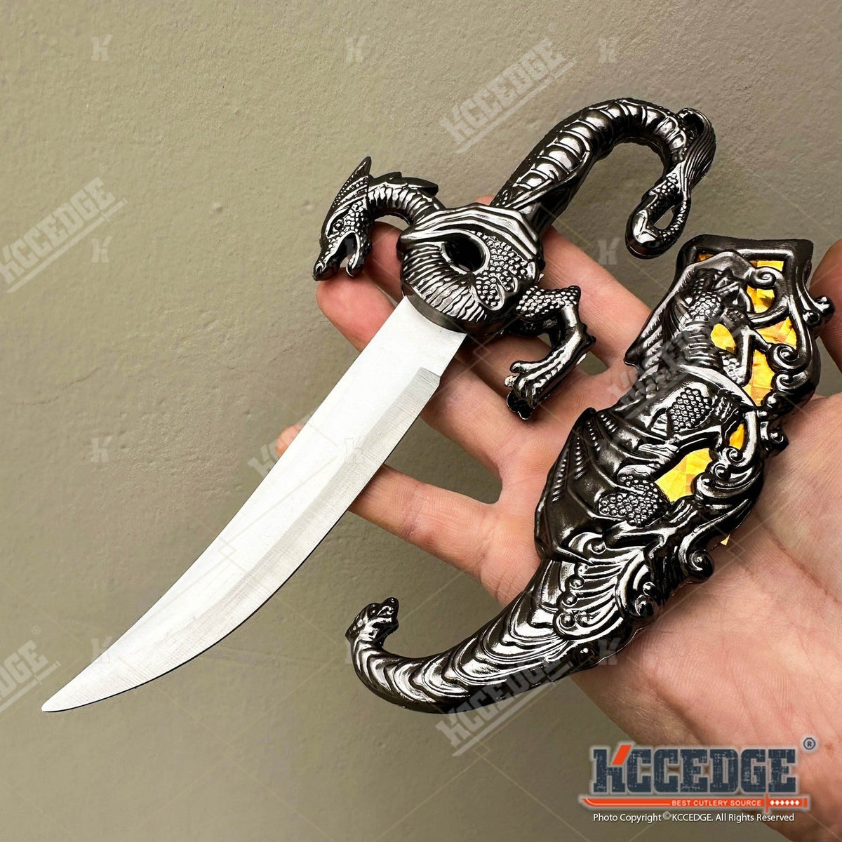 9" Dragon Cosplay Collectible Dagger, 440 Stainless Steel, Historical Replica for Display & Medieval Fair Props – Medieval Fantasy Fixed Blade Knife with - product image 11