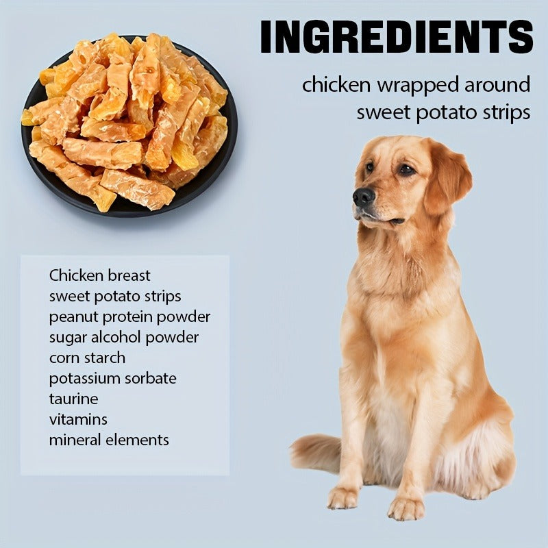 Chicken & Duck Wrapped Dried Sweet Potato, Natural High Protein Easy to Digest, Training Reward Snacks for Small Medium Large Dogs, 150g & 200g | Sweet Potato - product image 8