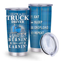 Truck Driver Tumbler 20oz Stainless Steel Insulated Coffee Cup with Lid Birthday Gift for Husband Son Grandpa Nephew Farmer Truck Driver Men for Kitchen & Dining