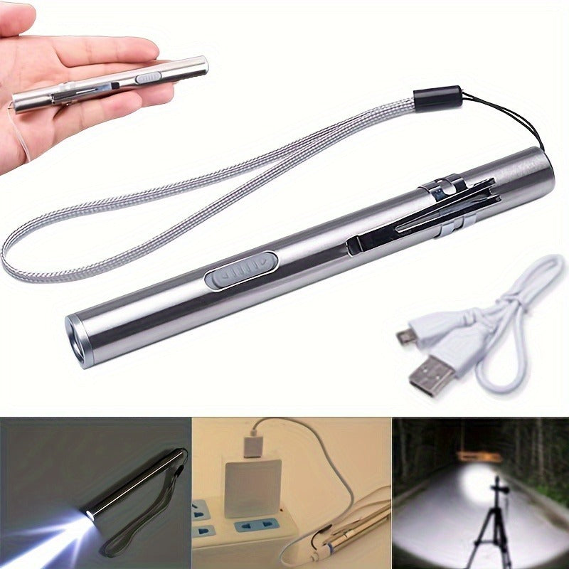 Tactical Pen Light 5 Pack USB Rechargeable 400 Lumen Mini LED Penlight Pocket Flashlight for Nurses Camping Outdoor EDC - product image 12