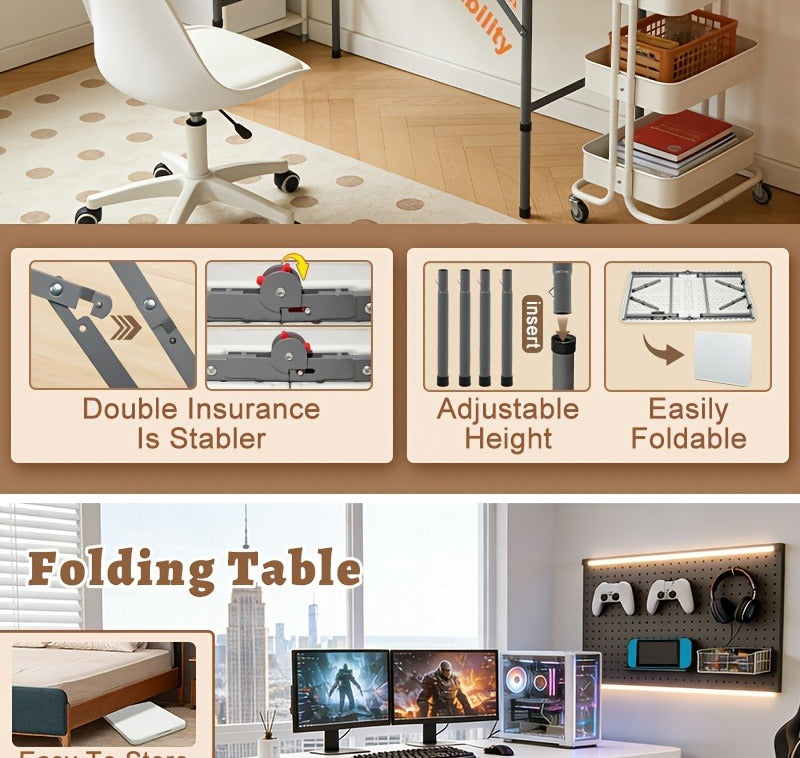 Folding Picnic Table Travel-friendly Plastic Camping Table Indoor Outdoor with Carrying Handle Lock 4FT 6FT Featherlight Fold Up Dining Table for Camping - product image 14