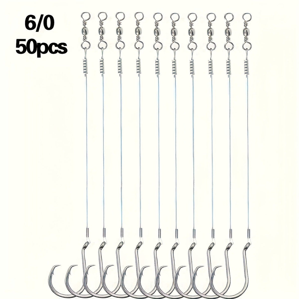Octopus Offset Steel Fishing Hooks for Catfish, Bass, Saltwater & Freshwater, Size 1/0 to 7/0 – Circle Hooks 50pcs