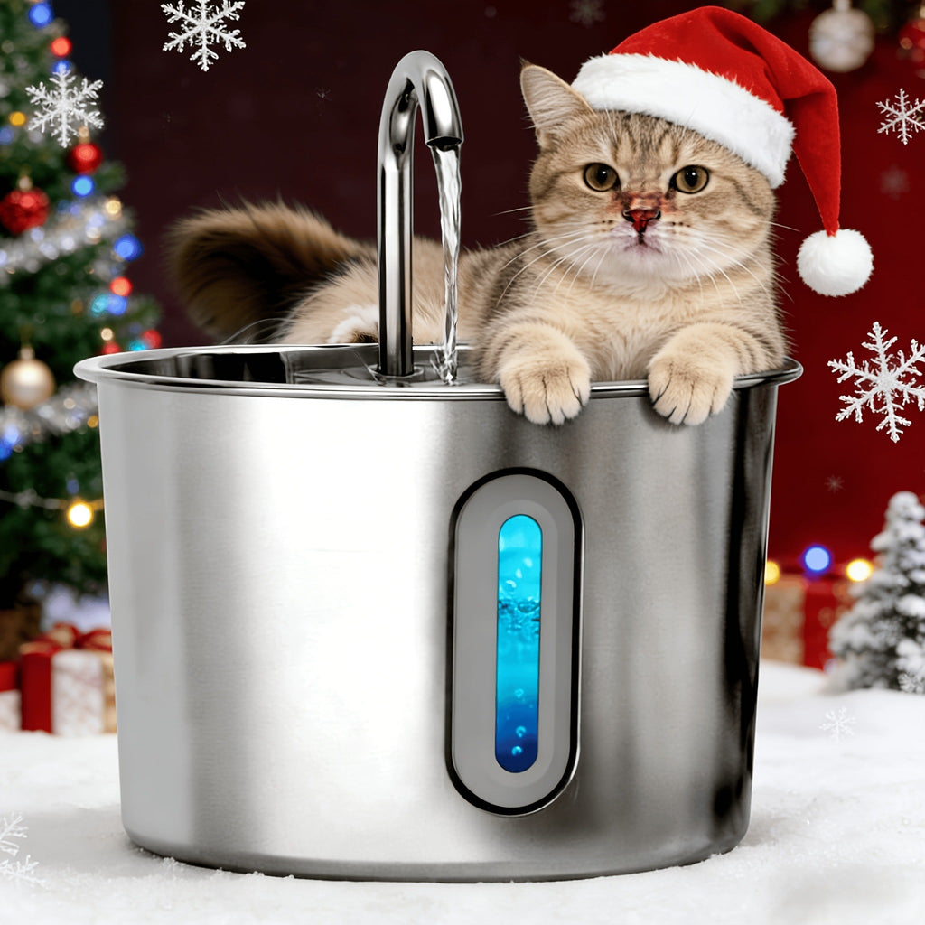 304 Food-Grade Steel, Ultra-Quiet USB Pump, 3-Stage Filtration, Visible Water Level Window, Auto Circulation for Cats & Small Dogs – Stainless Steel Cat Water - product image 10
