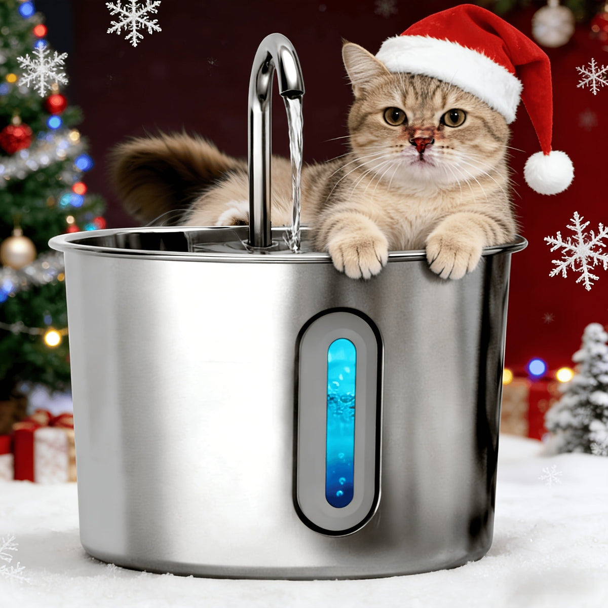 304 Food-Grade Steel, Ultra-Quiet USB Pump, 3-Stage Filtration, Visible Water Level Window, Auto Circulation for Cats & Small Dogs – Stainless Steel Cat Water - product image 10