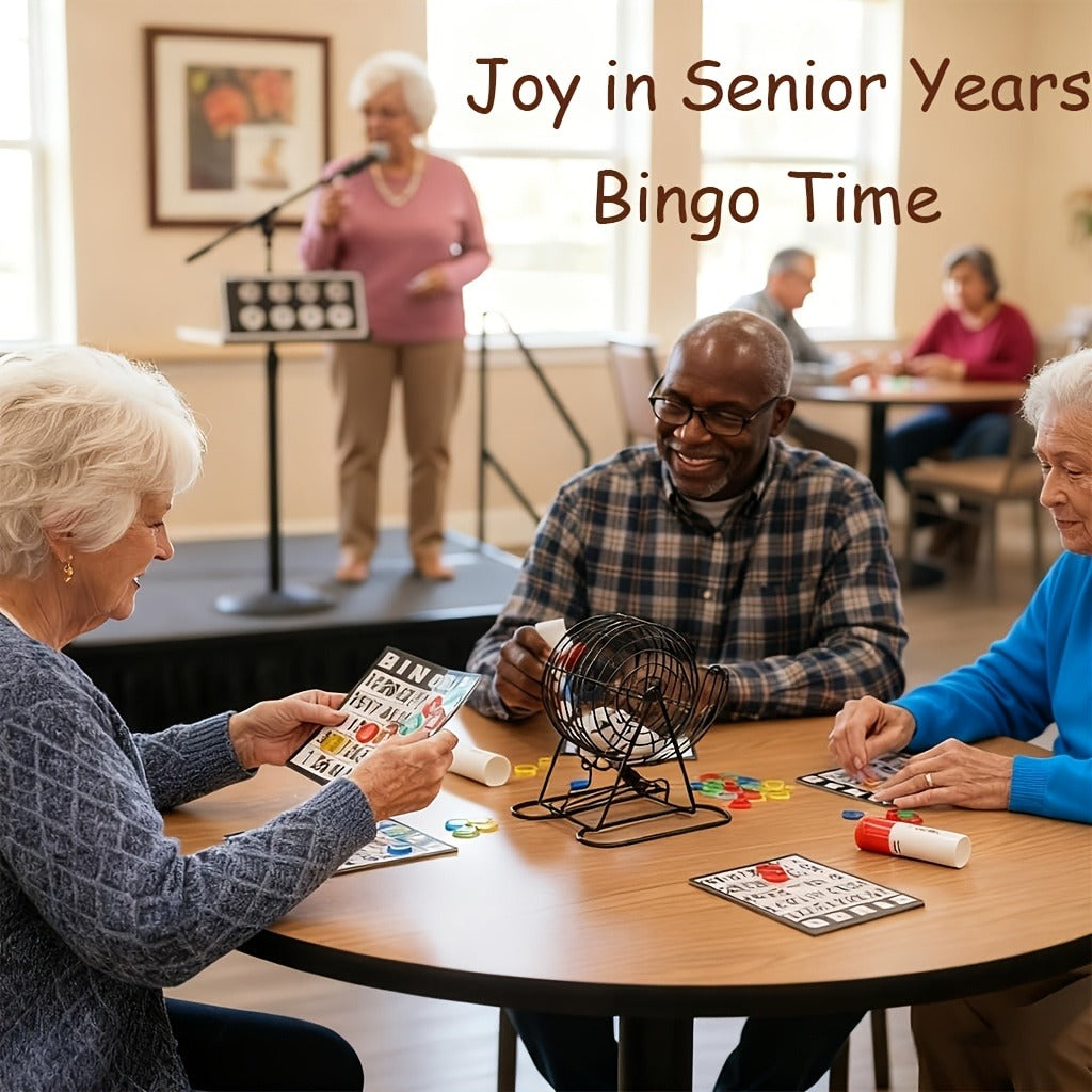 Deluxe Bingo Game Set with Stainless Steel Metal Cage – Includes Bingo Balls Cards & Colorful Chips – Classic Family Board Game for Game Nights Parties and Large Groups