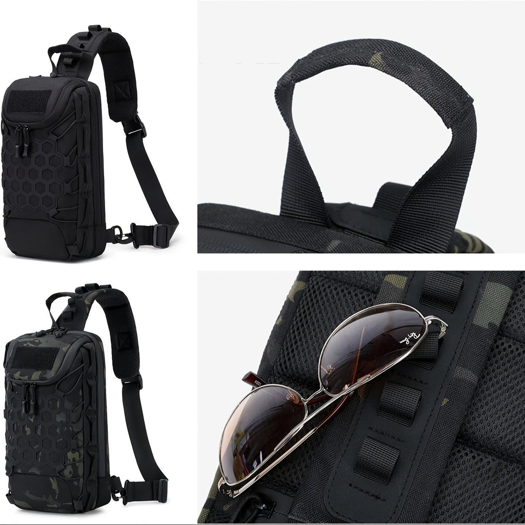 Large Capacity Tactical Chest Pack, Waterproof Nylon EDC Crossbody Bag for Hiking, Cycling, Fishing & Camping, Multi-Compartment, Adjustable Strap | MOLLE - product image 12