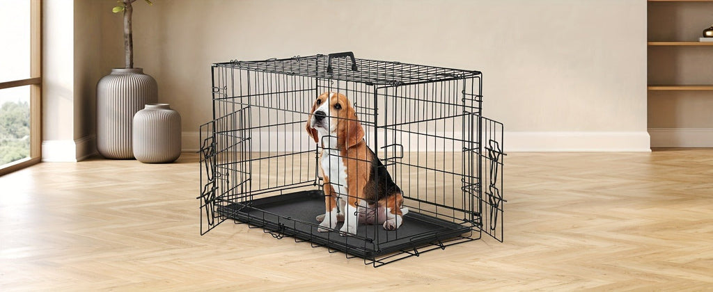 Folding Metal Wire Dog Cage with Leak-Proof Tray, Indoor Outdoor Travel Pet Kennel for Small Medium Large Dogs, 5 Sizes | Dog Crate with Divider Panel & Double - product image 16
