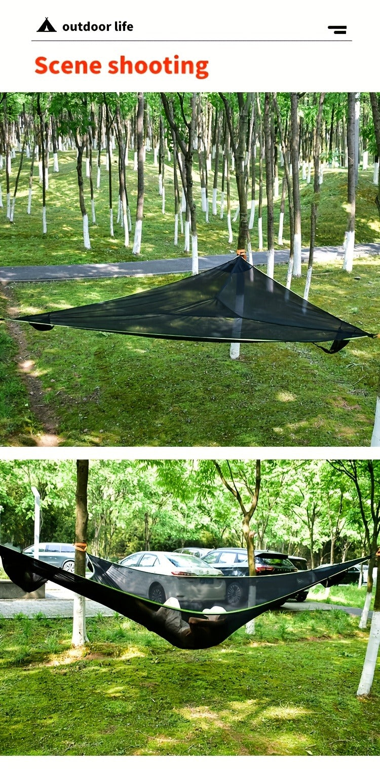 Outdoor Triangle Hammock Multi-Person – Sturdy Hanging Hammock for Adults & Kids – Large Aerial Tree Tent, Mesh Swing Camping Hammock for Backyard, Camping - product image 15