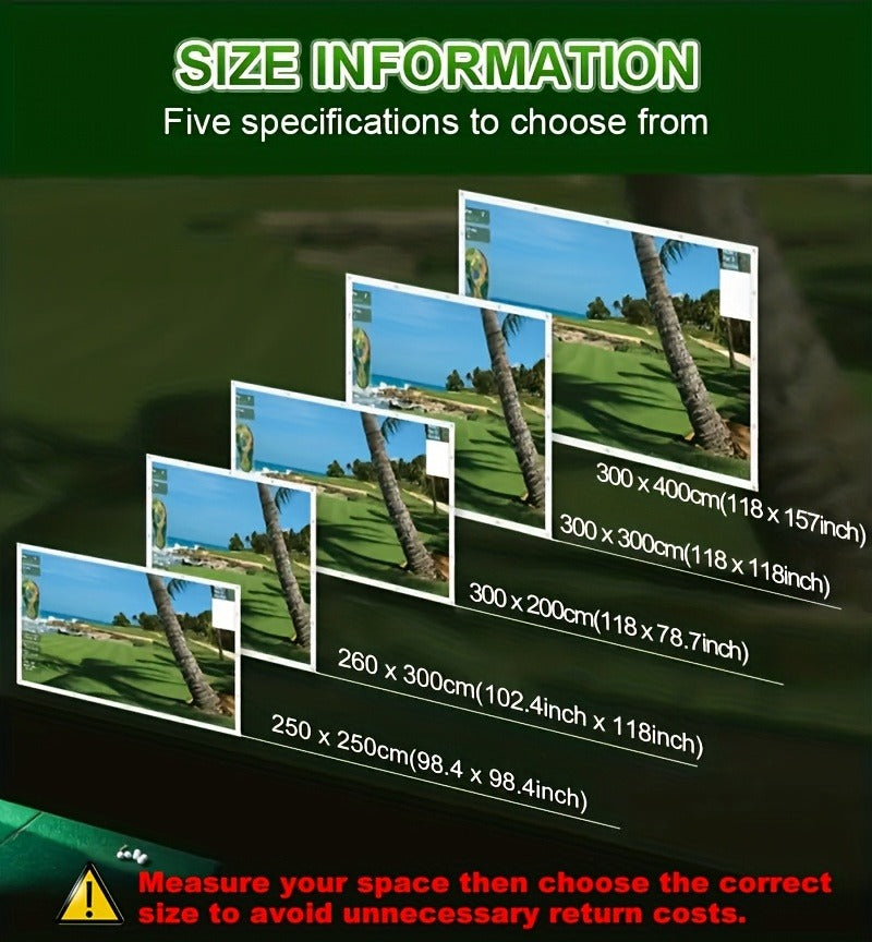 Ultra-Quiet 3D Golf Simulator Projector Screen, Wear-Resistant, Indoor Golf Training, 3 Sizes | Golf Impact Screen 4K UHD - product image 14