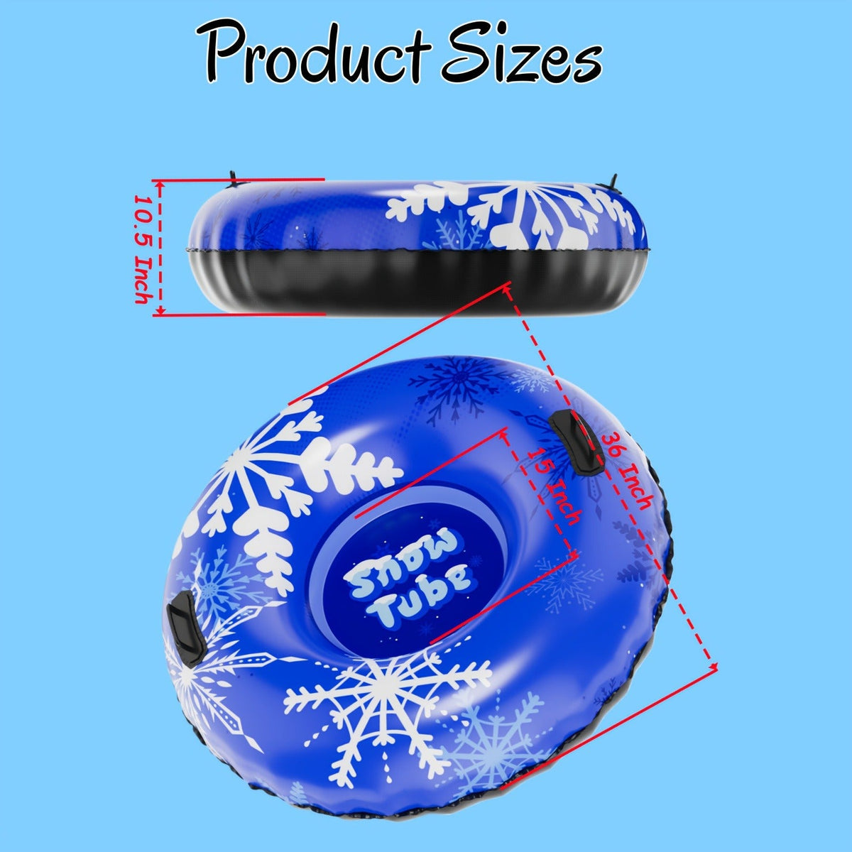 Triple-Layer PVC Snow Tubes 36 & 40 Inch, 220 lbs Capacity, 3-Layer Airlock Valve, Non-Slip Thickened Base & Embossed Handles for Ski Resort & Outdoor Winter - product image 10