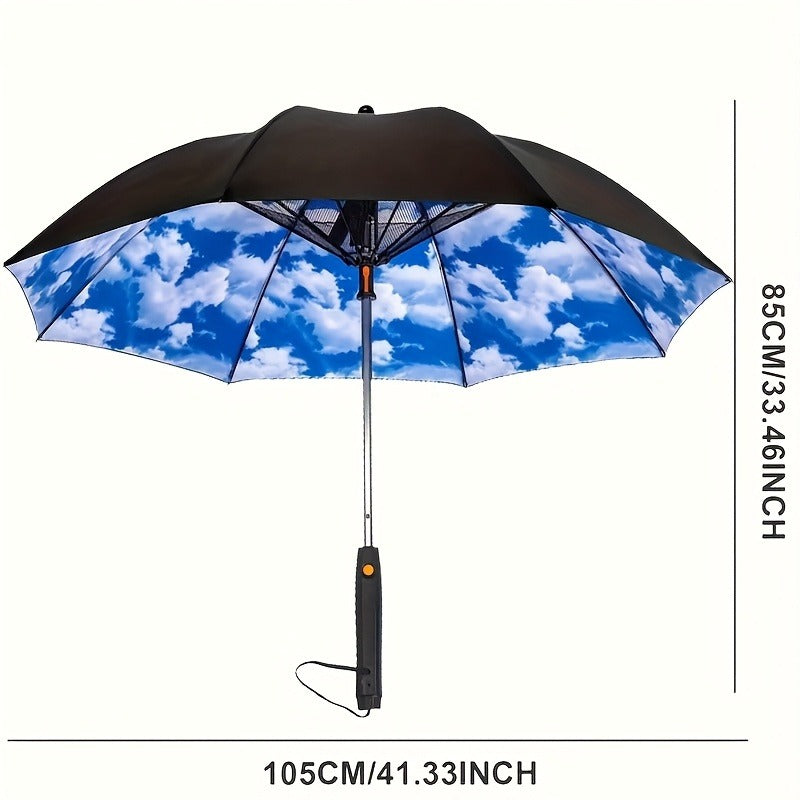 UV Protection Sun & Rain Umbrella with Black Vinyl Coating | 8-Rib Aluminum Frame Windproof Parasol for Outdoor Sun Protection, Sunny & Rainy Days, Includes Matching Water Bottle | Multiple Colors Available