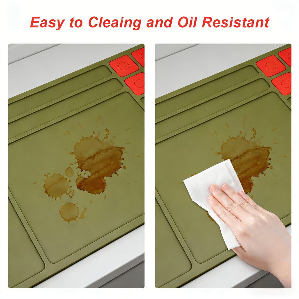 Heavy Duty Non-Slip Rubber Solvent-Resistant Pad for Pistol Rifle Handgun Maintenance, Easy-Clean Silicone Surface Gunsmith Work Mat – Gun Cleaning Mat with - product image 13