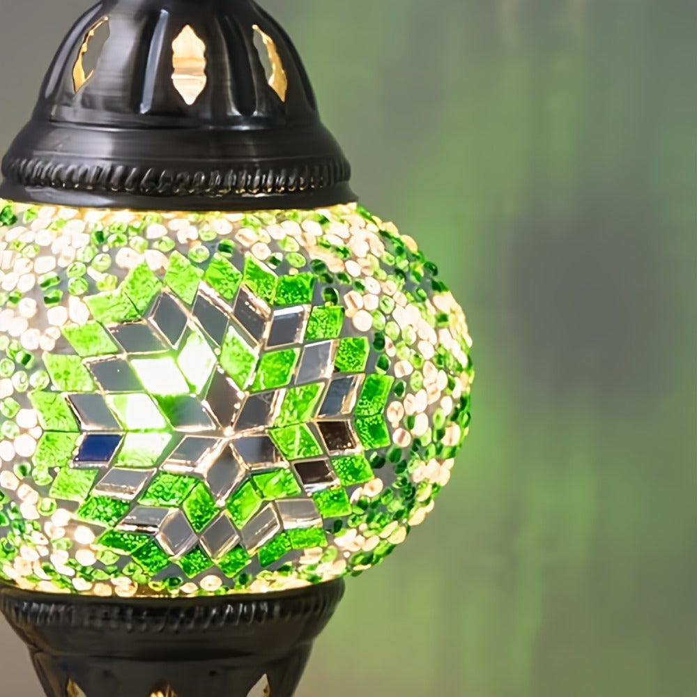 Moroccan Table Lamp Handmade DIY Turkish Lamp Dimmable Glass Metal Brass Bohemian Bedside Night Light with Remote for Bedroom Living Room Office Vintage Boho Home Decor Gift Multip - product image 12