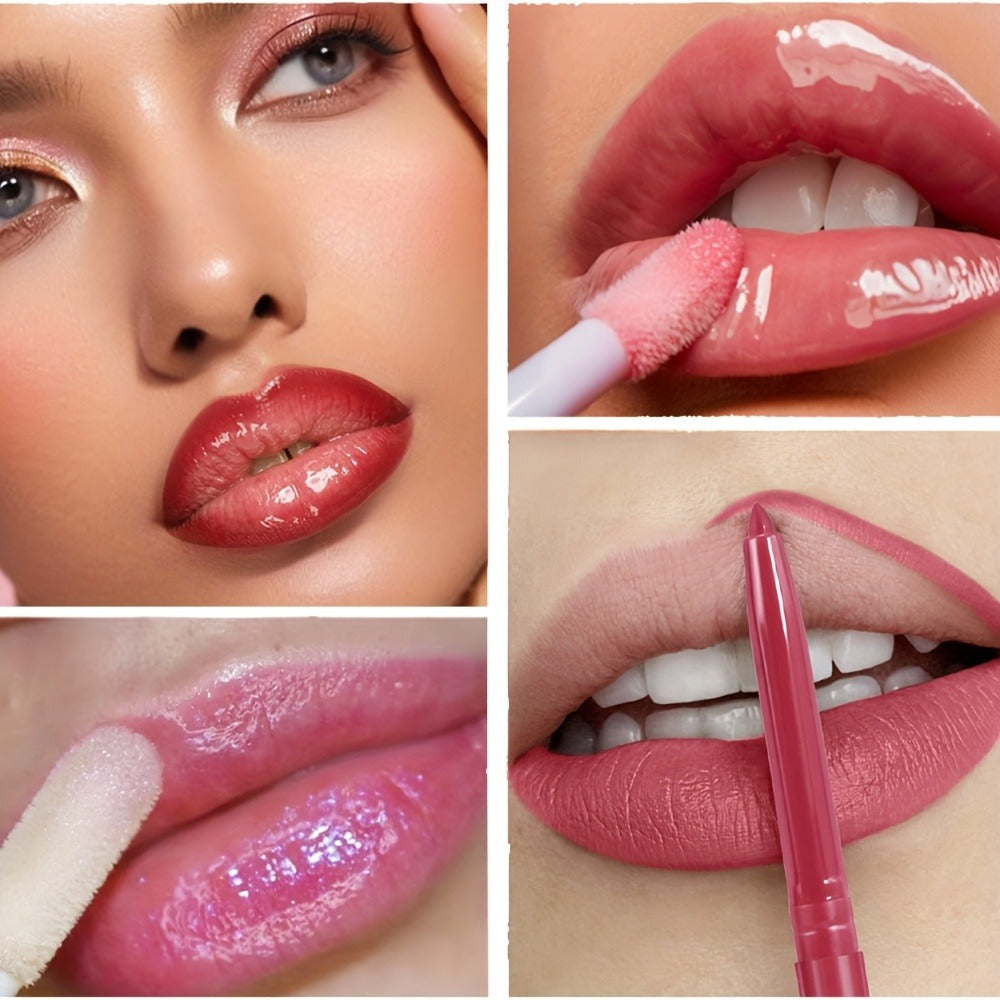 Lip Liner and Lip Gloss Kit 13 Piece Matte Non-Stick Waterproof Pigmented Long-Lasting Moisturizing Lip Glaze Combo Set for Defined Glossy Lips Women Girls - product image 6