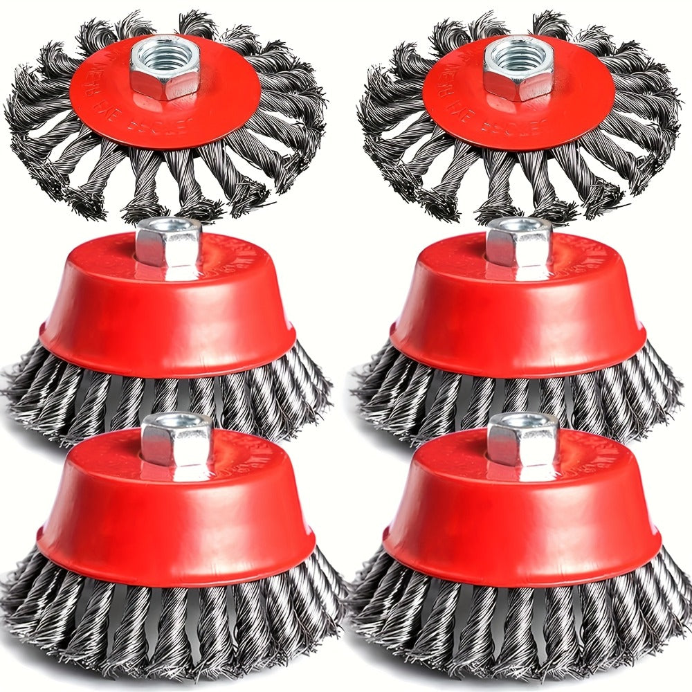Wire Wheel Cup Brush 4 Inch Stainless Steel for Angle Grinder 2 Pack Metal Cleaning Rust Removal Paint Stripping Weld Cleaning Tool for DIY Professional Mechanics Craftsmen - product image