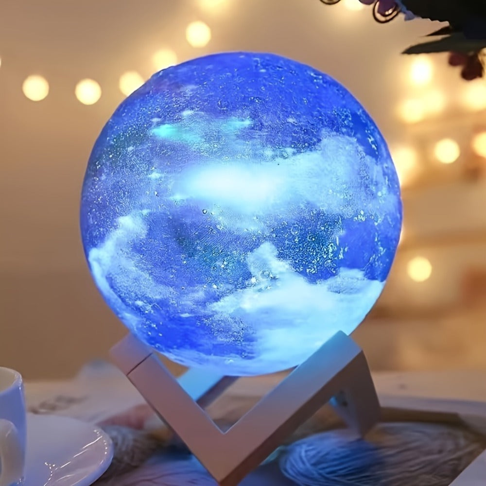3D Moon Lamp 16 Colors LED Night Light with Remote Control USB Powered Solid Wood Stand 16 Inch Colorful Ball Moon Light Unique Birthday Gift for Bedroom Home Decor Kids Adults - product image 4
