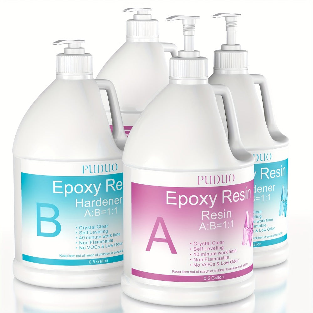 Ultra-Clear Epoxy Resin Kit 1 2 3 Gallon Fast Curing Bubble-Free Non-Yellowing – 2-Part AB Epoxy for Coatings Casting Countertops River Tables & DIY Crafts - product image 2