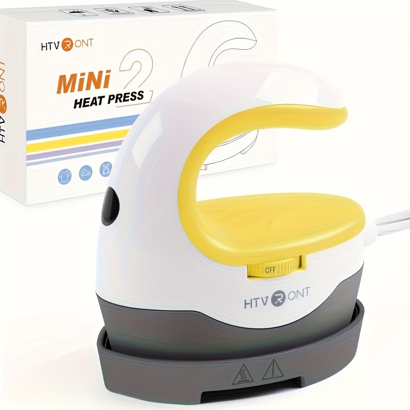 Heat Press Mini Heat Press Machine, Small Heat Press Portable Iron Press Machine for T Shirts, Hats, Heating Transfer Projects (Yellow) - product image