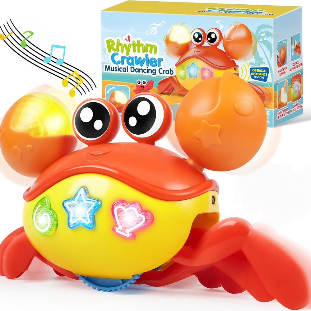 Interactive Tummy Time Toy for Infants, Dancing Walking Sensory Crawling Toy for Babies & Toddlers, Perfect Christmas & Baby Gift | Crawling Crab Baby Toy with - product image