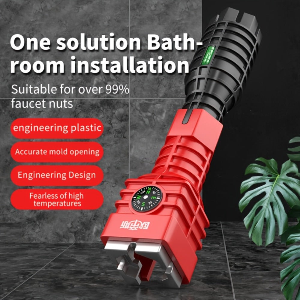 Sink Wrench Kit 18-in-1 Plumbing Tool Set - Universal Faucet Basin Wrench for Tight Spaces, Non-Slip Ergonomic Handle, Pipeline Maintenance Tool for Kitchen, Bathroom & Emergency P - product image 2