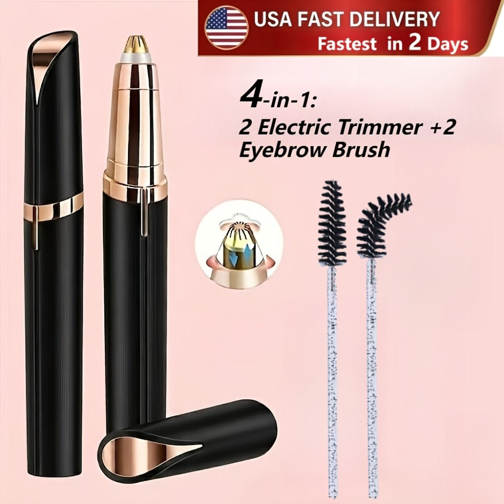 Electric Eyebrow Trimmer for Women 2 Pack, USB Rechargeable Painless Precision Eyebrow Razor Pen, Portable Hair Remover for Face Lip Leg Armpit – Pink White Colorful - product image 9