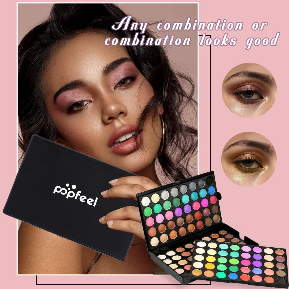 120 Color Eyeshadow Palette with 6 Makeup Brushes Shimmer Matte Multi Color Eye Shadow Kit for Stage Cosplay Halloween Party Daily Glam Women Gift - product image 2