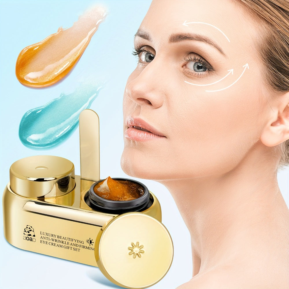 Caffeine Eye Cream Day & Night Set with Peptide, Hyaluronic Acid & Niacinamide – Firms, Brightens & Reduces Dark Circles, Puffiness & Fine Lines | Anti-Aging Eye Essence for Women  - product image