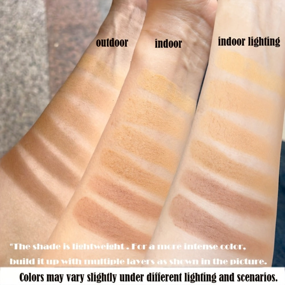 Pressed Powder Foundation Contour Matte Ful1l Coverage Oil Control Waterproof | 6 Shades Light to Dark | Blending Puff Included | 1-Pack & 2-Pack Duo Set Available - product image 12