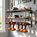 Power Tools Storage Rack, Wall Mount-150 Lb. (68 Kg) Load Bearing 3-story Storage Rack With 7 Bit Holders For Drilling Cordless Tools, Heavy-duty Iron Garage - product image