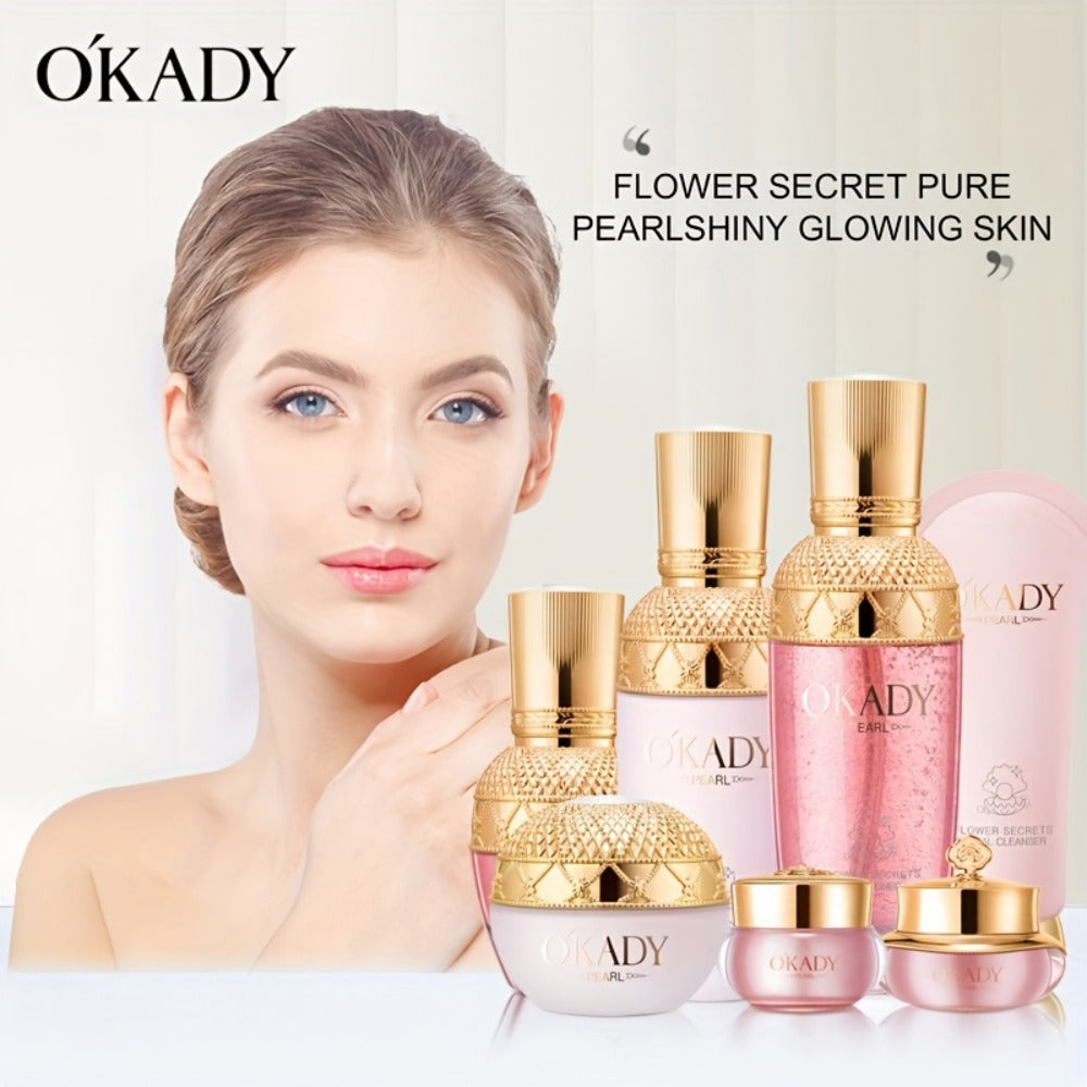Luxury Skincare Gift Box 7 Piece Pearl Protein Glycerin Moisturizing Facial Skin Care Set with Pearl Nectar Serum for Women Birthday Holiday Christmas Gift - product image 2