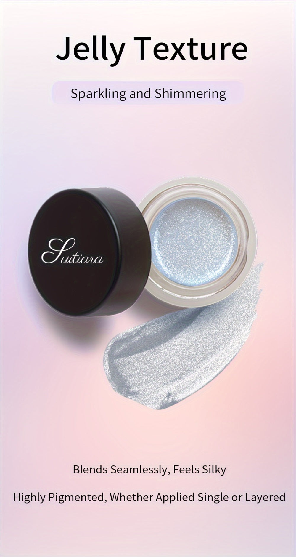 Shimmer Jelly Eyeshadow 2 Pack – Icy Cool Tone Frosty Glow Gel Eye Makeup, Long-Lasting Non-Creasing Blendable Formula, High Shine Luminous Finish for Holiday Party Glam - product image 9