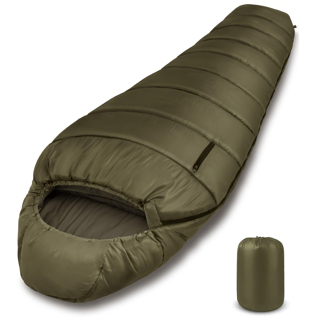 Mummy Sleeping Bag 15°F & 32°F – 3-4 Season Cold Weather Sleeping Bag for Adults, Ripstop Polyester Lining, Anti-Snag Zipper, Warm Washable Camping Sleeping Bag for Hiking, Backpacking & Outdoor
