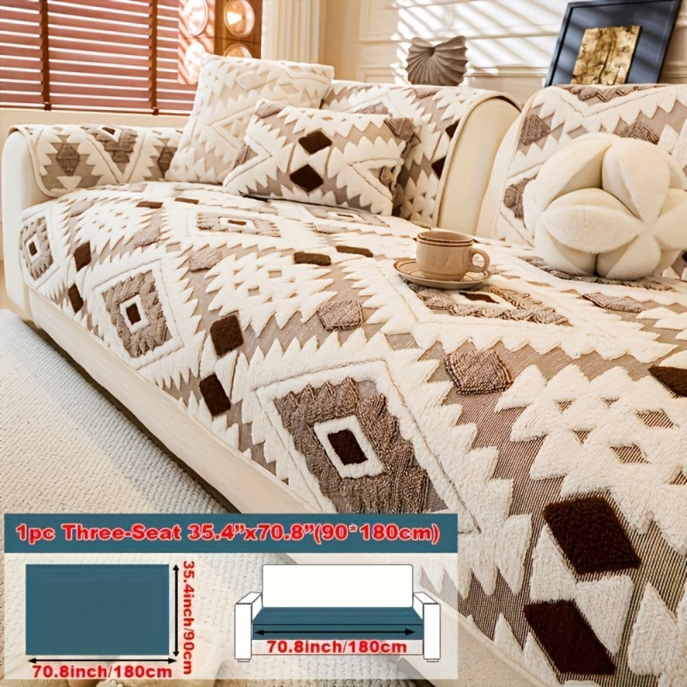 Thick Plush Sofa Cover Non-Slip Pet Friendly Machine Washable Couch Slipcover Furniture Protector for Living Room Bedroom Office Armrest to 4-Seat Multiple Colors - product image 16