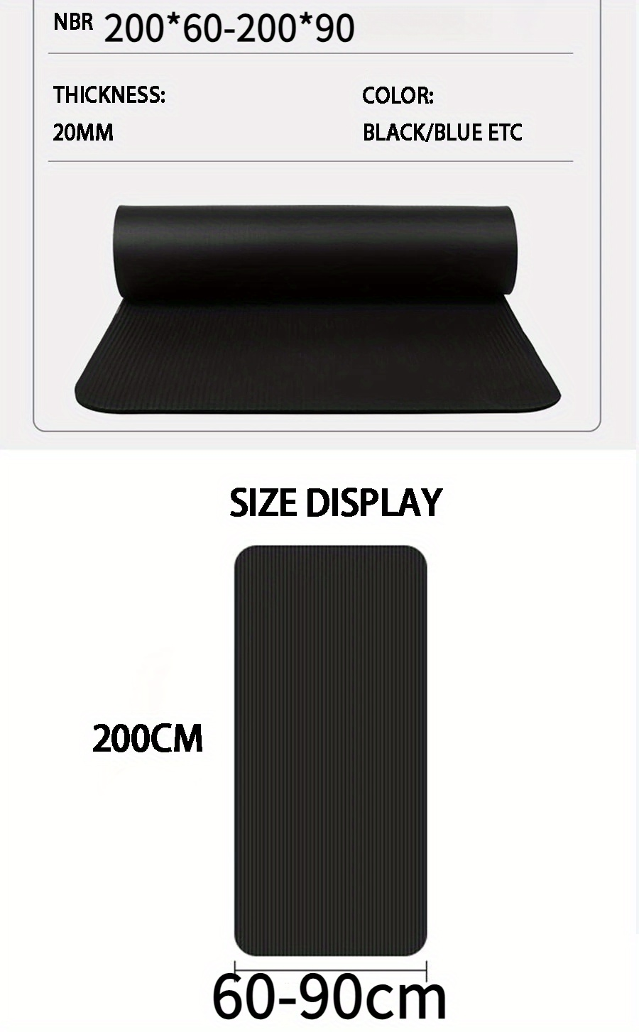 Extra Long 79 x 35 Inch Non-Slip Exercise Mat for Men, High-Density Cushioning for Pilates, Fitness, Stretching & Home Gym Workouts – Extra Thick Yoga Mat 20mm - product image 19