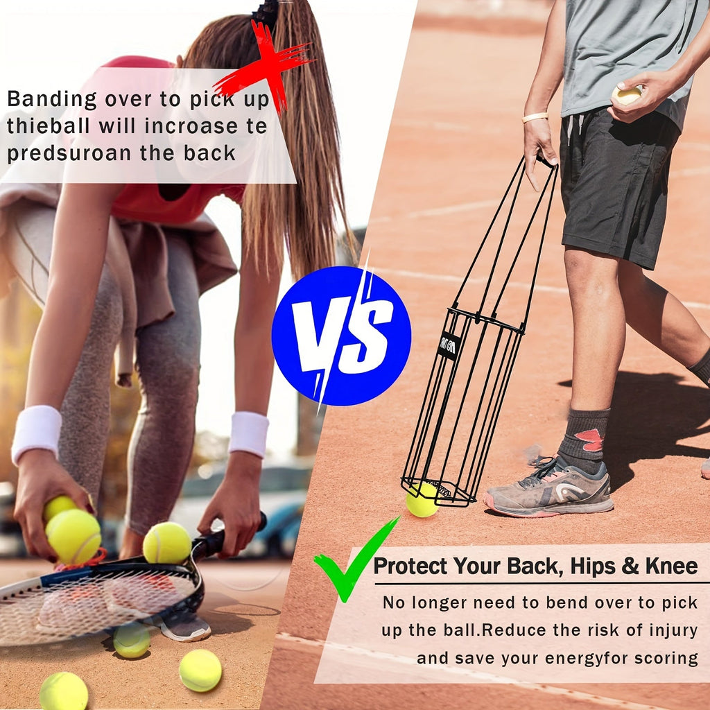 Aluminum Alloy Ball Picker Upper with Handle, Portable Ball Collection Basket for Hassle-free Court Pickup, Storage & Training Tool for Pickleball and Tennis - product image 3